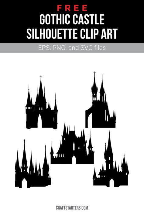 Castle Shilouette Painting, Gothic Castle Silhouette, Gothic Castle Illustration, Gothic Castle Painting, Black Castle Tattoo, Spooky Castle Drawing, Castle Silhouette Medieval, Castle Sillouhette, Castle Tattoo Gothic