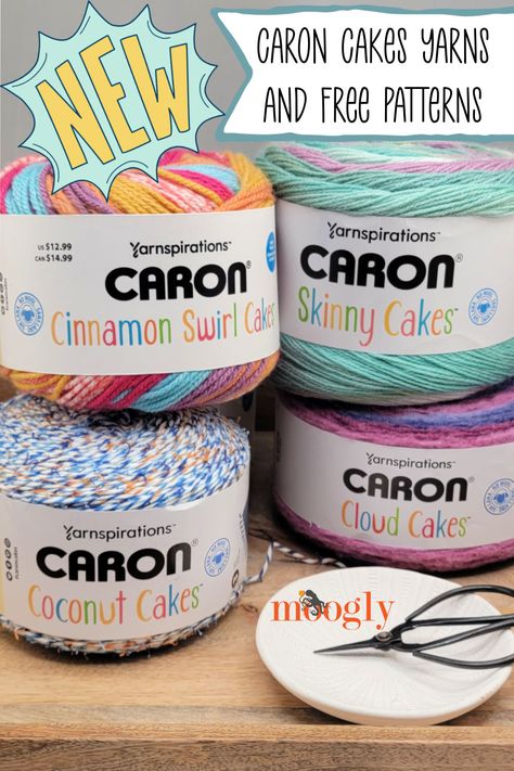 Have you checked out the new Caron Cakes at your local Michaels? There are some fabulous new yarns and colorways to explore - and new free crochet and knit patterns to make with them! Come check out the new yarns, and the new patterns with me! via @moogly Caron Cakes Patterns Knit, Crochet Top Patterns For Beginners, Caron Cake Crochet Patterns, Caron Cakes Crochet, Caron Cakes Patterns, Short Sleeve Top Pattern, Cinnamon Swirl Cake, Cotton Crochet Patterns, Crochet Top Patterns