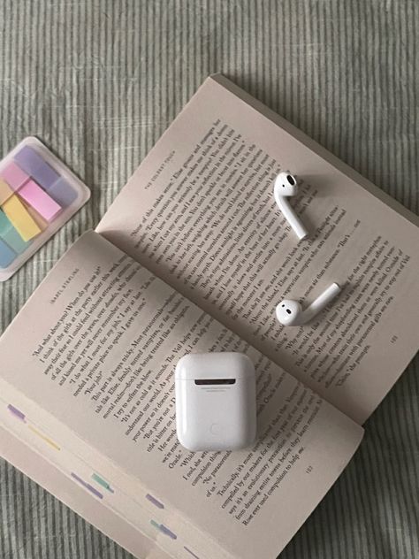 Aesthetic, airpods, book Book Airpods Aesthetic, Book And Airpods Aesthetic, Airpods And Books Aesthetic, Disconnect Aesthetic, Book Lovers Wallpaper Aesthetic, Audible Aesthetic, Book Smart Aesthetic, Audio Book Aesthetic, Writing Inspo Aesthetic Pictures