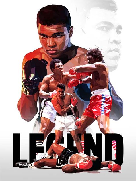 Beautiful 'Muhammad Ali' Artwork by pxlG ✓ Tshirt ✓ Sticker and more ✓ Worldwide Shipping. Buy online at Redbubble. Cassius Clay, Ali, The Greatest, boxing, legend, boxer, champ, champion, fight, fist, sport, WBO, WBA, WBC, low poly, Muhammad Ali poster, Cassius Clayposter, boxing poster, fight poster, Punch, A3 Poster On Wall, Boxing Illustration Artworks, Muhammed Ali Wallpaper 4k, Mohammed Ali Art, Boxing Poster Design, Boxing Illustration, Boxing Painting, Mma Poster, Sports Art Design