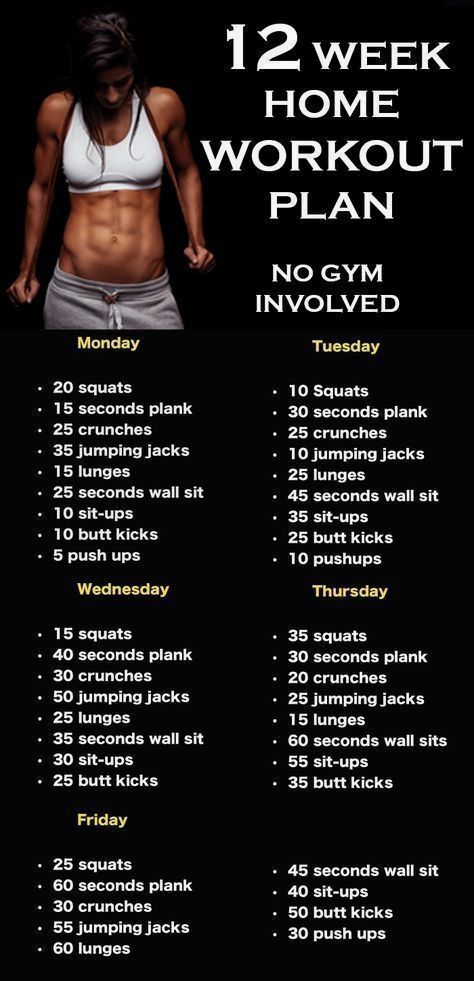 Week Home Workout Plan, 8 Week Workout Plan, Workout Morning, Home Workout Plan, Motivasi Diet, Workout Bauch, No Gym, Weekly Workout Plans, Trening Fitness