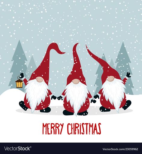 Gnome Fabric, Wallpaper Natal, Illustration Noel, Watercolor Christmas Cards, Merry Christmas Card, Christmas Drawing, Christmas Card Design, Fabric Panel, Noel Christmas