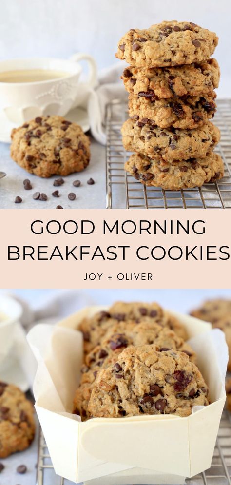 Waking up with an easy grab and go breakfast is going to make busy mornings more peaceful.  Good Morning Breakfast Cookies are the perfect protein packed, gluten free, low sugar breakfast cookie that will satisfy your morning hunger. #breakfast #glutenfree #cookie #mealprep Quick Breakfast Cookies, Protein Breakfast Cookies Low Carb, Best Breakfast Cookies Healthy, Protein Powder Breakfast Cookies, Gluten Free Breakfast Cookies Healthy, Hearty Breakfast Cookies, Gluten Free Grab And Go Breakfast, Breakfast Protein Cookies, Healthy Breakfast Cookies For Kids