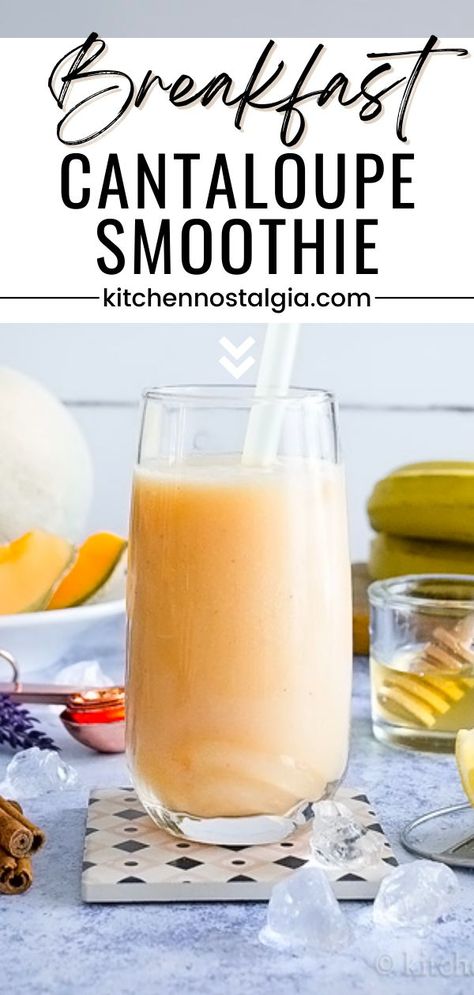 This delicious and healthy cantaloupe smoothie is the perfect way to start your day. It's packed with vitamins, minerals and other nutrients, making it the perfect breakfast replacement or snack. Plus, it's vegan and low in calories, making it a great choice for those looking to lose weight. Give this recipe a try today! Breakfast Replacement, Cantaloupe Smoothie, Cantaloupe Recipes, Melon Smoothie, Smoothie Recipes Healthy Breakfast, Smoothies With Almond Milk, Smoothie Drink Recipes, Healthy Smoothie, Breakfast Smoothies