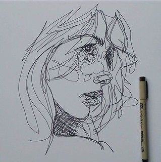 Photo | from my tumblr blog | wildimperfectrose | Flickr 심플한 그림, Art To Make, Contour Drawing, Scribble Art, 그림 낙서, Continuous Line Drawing, 인물 드로잉, Office Look, Arte Inspo