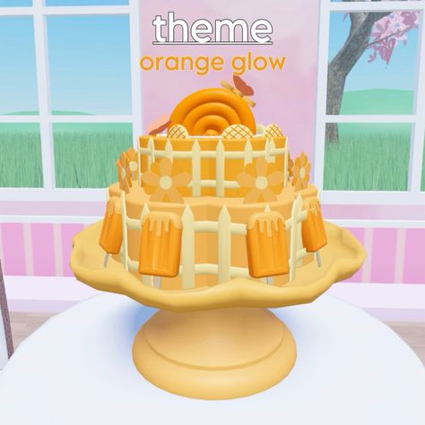 theme: orange glow  #cakeoff #roblox Cake, Roblox Cake, Orange Glow, Roblox Game, Off Game, Orange