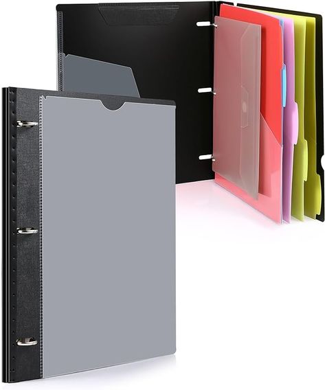 Amazon.com: WOT I Telescoping Project Organizer, Refillable 3 Ring Binder Pocket Folder with Customized Front Cover+Clear Catalog Pocket+ Pockets Dividers+Snap Button Pouch, Black : Clothing, Shoes & Jewelry Project Organizer, Button Pouch, Binder Pockets, Project Organization, Pocket Folder, Black Clothing, 3 Ring Binders, 3 Ring Binder, Ring Binder