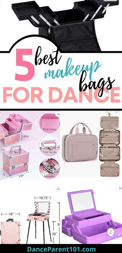 We have a list of the top makeup cases and cosmetic bags used by dancers and dance moms to organize all their stage and competition makeup and you are going to love them! #ballet #cosmeticbags #dance #stagemakeup Dance Competition Necessities, Dance Recital Organization, Dance Competition Bag Essentials, Dance Competition Bag Organization, Dance Recital Must Haves, Dance Makeup Bag, Dance Mom Competition Outfit, Dance Competition Essentials, Competition Dance Bag Essentials