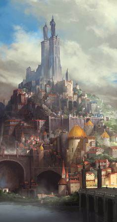 Elturel العصور الوسطى, Castle Illustration, Castle Painting, Fantasy Town, Hur Man Målar, Fotografi Kota, Castle Art, 다크 판타지, Fantasy Castle