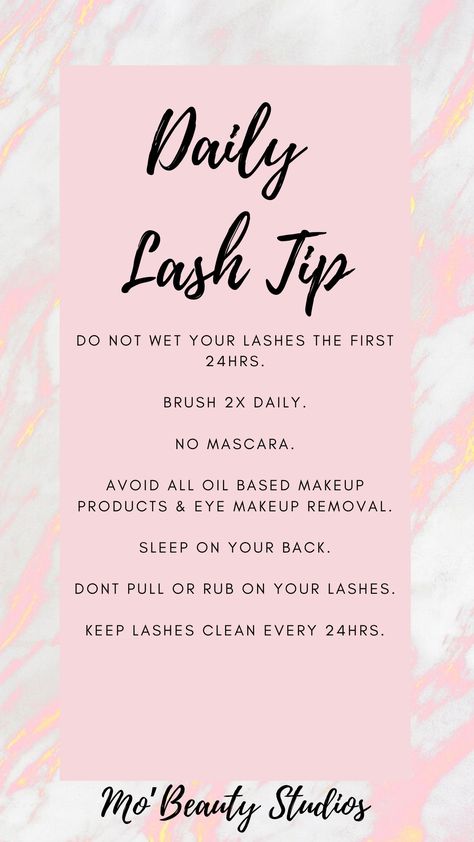 Daily advice for lash extensions...and aftercare. Lash Extensions Appointment, Lash Extension Prep Instructions, Lash Tech After Care, New Lash Tech Quotes, Lash Introduction, Lash Extensions Business Marketing, Eyelash Extension Studio Ideas, Eyelash Extensions Quotes Posts, Tips For Lash Extensions