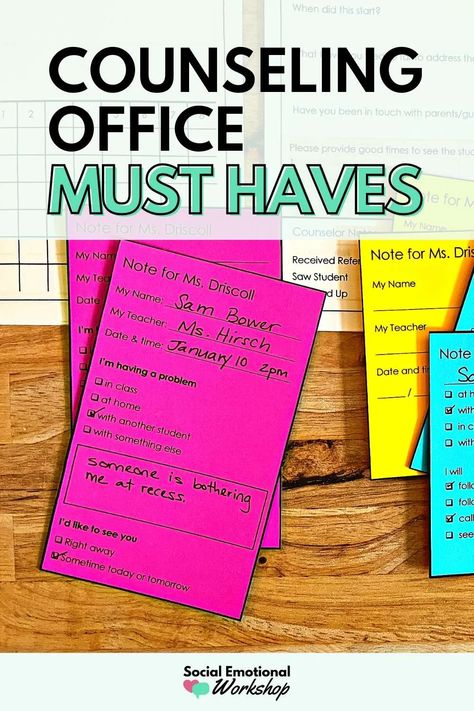 Your School Counseling Office Must Haves! Here is the ultimate list of school counseling office decor, posts, games, supplies and more to have your totally outfitted to support students. Guidance Counselor Office Decor High Schools, Guidance Counselor Office Aesthetic, Middle School Counseling Office Decor, School Counselor Must Haves, School Counselor High School, School Counselor Mailbox Ideas, Guidance Counselor Outfits, School Counselors Office Decor, Guidance Office Decor