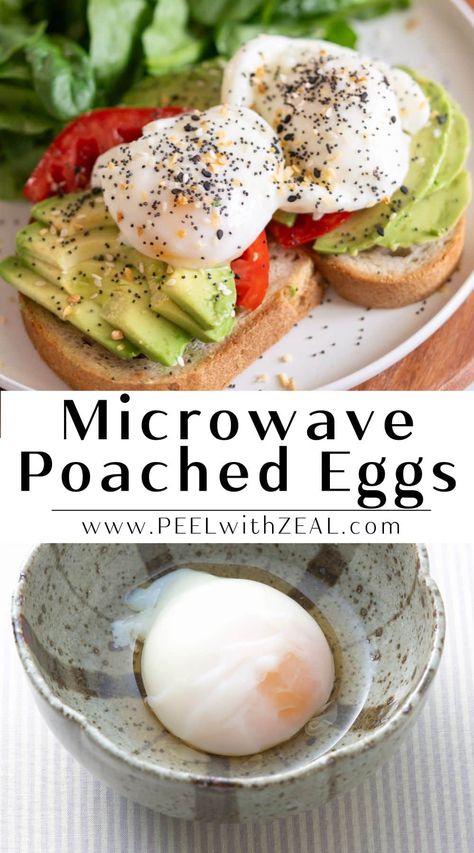 Microwave Poached Eggs, Poached Eggs Microwave, Quick Yummy Breakfast, Egg In The Microwave, Microwave Recipes Breakfast, Poached Eggs Breakfast, Eggs In The Microwave, Cooking Poached Eggs, Easy Poached Eggs