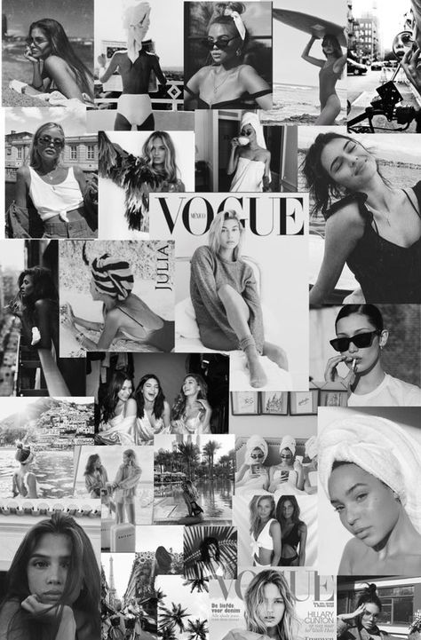 Collage Foto, Wall Paper Iphone, Editorial Vogue, Paper Iphone, Vogue Models, Black And White Photo Wall, Fashion Vogue, Collage Background, Iphone Style