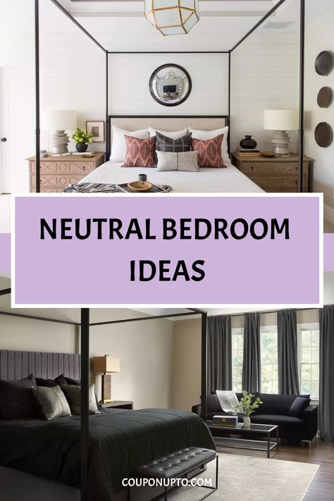 Neutral Bedroom Ideas Brown Neutral Bedroom, Beige And Black Bedroom Ideas, Bedroom Inspirations Romantic, Black And Beige Bedroom, Cream Bedroom Decor, Beige And White Bedroom Ideas, Beige And Black Bedroom, Tan Bedroom Ideas, Brown Room Decor