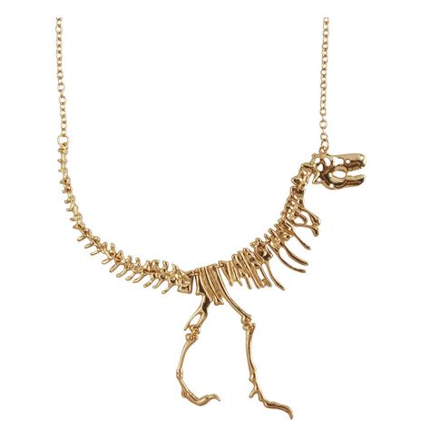 Amazon.com: Jane Stone Color Gold Dinosaur Vintage Necklace Short Collar (Fn1415-Gold): Jewelry Dinosaur Vintage, Skeleton Jewelry, Skeleton Necklace, Dinosaur Pendant, Hallowen Ideas, Dinosaur Necklace, Dinosaur Skeleton, Bone Necklace, Coin Pendant Necklace