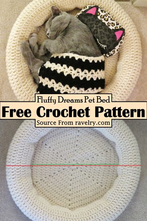 Free Cat Bed Crochet Pattern, Crochet Donut Cat Bed, Crochet Bed For Cat, Crochet Cat Bed Caves Free Pattern, Crochet Cat Bed Free Pattern Easy, Free Crochet Cat Bed Pattern, Crochet Cat Bed Pattern Free, Crochet Cat Cave Pattern Free, Crochet Dog Bed Free Pattern