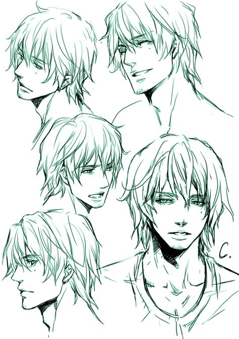 Drawing Faces, Drawing Hair, Male Hairstyles, Hair References Drawing, Long Hair Drawing, Manga Hair, 얼굴 그리기, Hair Sketch, 인물 드로잉