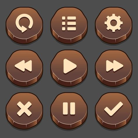 Game Button Design, Ui Button Design, Pixel Button, Game Buttons, Game Button, Stone Game, Icon Game, Ui Buttons, Button Ideas