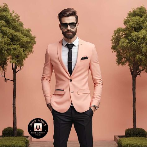 Trending Suits, Unique Mens Suits, Suit Groom Wedding, Suit Groom, Formal Fashion, Wedding Suits Groom, Stylish Suit, Vest Coat, Colored Pants