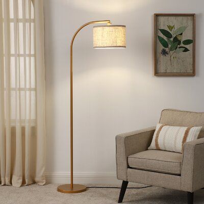 This modern arched floor lamp with a simple minimalist adds a touch of uniqueness to any room in the house. This arching floor lamp features a classic design that adds an upscale feel to many decor styles such as urban, mid-century modern, minimalist, vintage, and traditional, giving off warm, cozy light that creates a comfortable space beside your book chair. This lamp is robust and heavy-duty. Prevents tipping, this lamp is convenient to use and also features an on/off pedal switch that allows Living Pequeños, Modern Arc Floor Lamp, Modern Standing Lamps, Elegant Floor Lamps, Stylish Floor Lamp, Floor Lamp With Shelves, Gold Floor Lamp, Arc Lamp, Tall Lamps