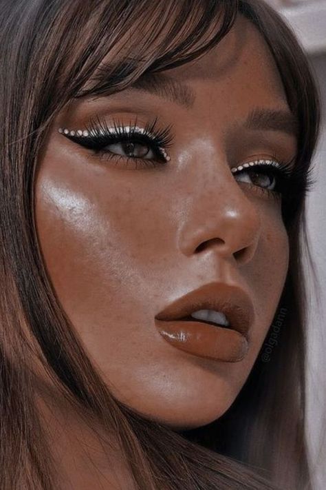 EUPHORIA MAKEUP AND INSPO | RHINESTONE MAKEUP Makeup Looks For Festivals, One Rhinestone Makeup, Party Makeup Euphoria, Euphoria Wedding Makeup, Concert Rhinestone Makeup, 2023 Festival Makeup, Eye Make Up For Concert, Sparkle Makeup Looks Glitter, Eyeliner And Glitter Makeup