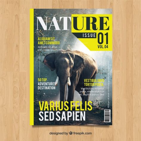 Modern nature magazine cover template wi... | Free Vector #Freepik #freevector #brochure #flyer #business #cover Magazine Front Page Layout Cover Design, Magazine Cover Page Design Ideas, Ideas For Cover Page, Magazine Cover Ideas Creative, Cover Page Magazine, Magazine Front Cover Design, Magazine Cover Design Ideas, Magazine Cover Design Inspiration, Magazine Cover Design Creative