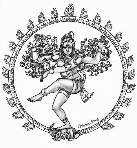 i-Nataraja Nataraja Shiva Drawing, Shiva Nataraja Tattoo, Natraj Sketch, Nataraja Drawing, Nataraja Tattoo, Ide Tattoo, Krishna Sketches, Shiva Illustration, Gods Tattoo