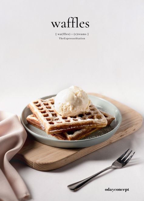 Waffles | Client: The Espresso Station | Foodphoto : Du Mien Foodstylist : Tr Thu Giang Via : oday.concept Food Photography Art Direction, Food Dishes Photography, Waffle Food Photography, How To Take Food Pictures, Waffle Photoshoot, Croffle Photography, Bakery Food Photography, Waffle Photography, Cafe Food Photography