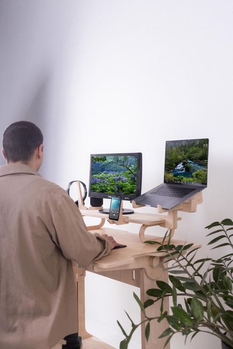 Level up your workspace with our Desk Organizer and Accessories - the perfect blend of style and functionality! 🖇️🖥️✨ Elevate your monitor with our sleek Monitor Stand and keep your desk clutter-free with the Laptop Stand Wood. The Headset Stand adds a touch of sophistication, while the Phone Holder ensures your device is always within reach. Create an efficient desk setup with our Office Storage solutions and Docking Station, making it easier to stay organized. These thoughtful pieces make for an ideal Office Gift or a stylish addition to your Work From Home setup. Experience the perfect synergy of form and function with our Desk Stand and Home Office Supplies. Transform your workspace into a haven of productivity! 🏢🎁 ✏️Dimensions and equipment✏️: -Base 73*25cm|28,7*9,8in (space at th Phone Holder Desk, Laptop And Monitor Desk Setup, Wood Monitor Stand, Laptop Stand Wood, Desk Clutter, Office Storage Solutions, Headset Stand, Office Shelf, Desktop Setup