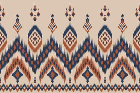 Ethnic ikat beautiful seamless pattern. Mexican striped style. Native traditional. Design for background, wallpaper, vector illustration, fabric, clothing, batik, carpet, embroidery. Design For Background, Ikat Pattern Fabric, Ikat Art, Mexican Pattern, Ethnic Pattern Design, Flower Drawing Design, Print Design Art, Paisley Art, Islamic Art Pattern