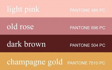 Vintage Classic Color Scheme - Rose Accents Old Rose Color Palette, Old Rose Color, Vintage Wedding Colors, Gold Shades, Vintage Colour Palette, Gold Wedding Colors, Gold Color Palettes, Brown Color Palette, Color Palette Pink