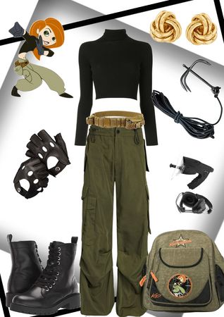 Kim Possible Birthday Party Ideas, Kim Possible Outfits Style, Diy Kim Possible Costume, Kim Possible Kostüm, 2000s Costume Ideas, Plus Size Costume Ideas, Kim Possible Halloween Costume, Kim Possible Outfit, Kim Possible Costume