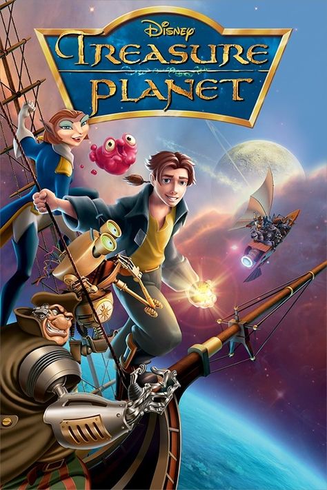Treasure Planet is a 2002 American animated science fiction action-adventure film[2] produced by Walt Disney Feature Animation and distributed by Walt Disney Pictures. The 43rd Disney animated feature film, it is a science fiction adaptation of Robert Louis Stevenson's adventure novel Treasure Island (1883), and it is at least the third retelling of the story in an outer space setting, following The Treasure Planet (1982) and the miniseries Treasure Island in Outer Space (1987). Rls Legacy, Planet Movie, Billy Bones, Pirate Movies, Jim Hawkins, Disney Treasures, Hidden Treasure, Treasure Planet, Walt Disney Pictures