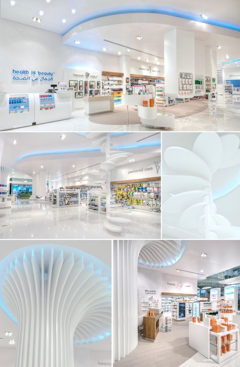 Bin Sina Pharmacies Graphic & Interior Designing By Brand Creative Pharmacy Decoration Ideas, Interior Design Pharmacy, Retail Pharmacy Design, Modern Pharmacy Design Ideas, Medical Shop Interior Design, Pharmacy Design Interior Modern, Pharmacy Design Graphics, Pharmacy Design Ideas, Modern Pharmacy Design