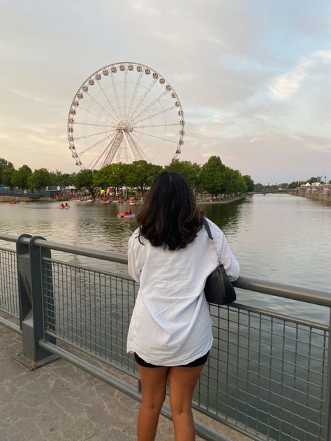 Old port montreal #ferriswheel #montreal #aesthetic #view Summer In Montreal, Montreal Aesthetic Summer, Montreal Aesthetic, Old Port Montreal, City Aesthetics, Aesthetic View, Canada Photography, Editing Tricks, Uni Life