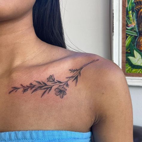 women tattoo ideas Tattoo Ideas Female Back Of Arm, Small Chest Tattoos Female, Neck Tattoo Women, Simple Neck Tattoos, Detailed Tattoos, Cute Shoulder Tattoos, Flower Vine Tattoos, Basic Tattoos, Back Of Arm Tattoo