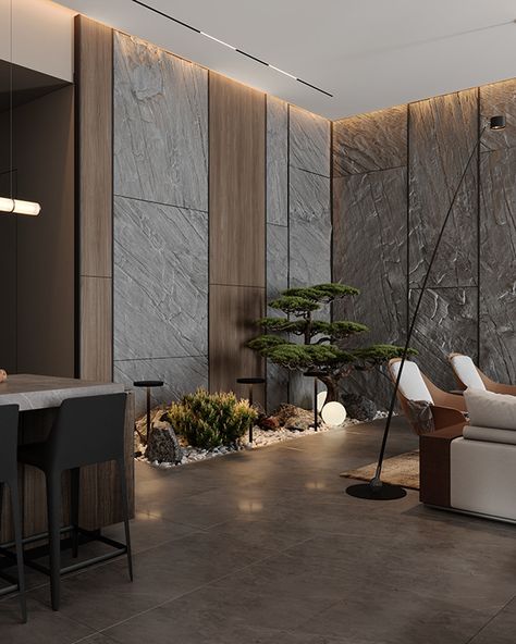 Japanese Interior, Zen Interior Design, Zen Living Room, Penthouse Design, Zen Interiors, Lobby Interior Design, Zen Style, Lobby Interior, Lobby Design