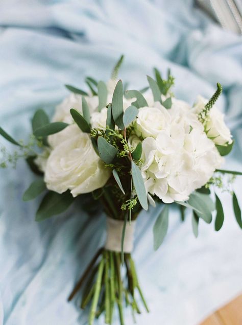 White Roses and Hydrangeas Beach Wedding Bouquet Beach Bouquet, Orchid Bouquet Wedding, Small Wedding Bouquets, Simple Wedding Bouquets, Beach Wedding Bouquets, Beach Wedding Centerpieces, Flowers And Greenery, Beach Wedding Flowers, Peony Wedding