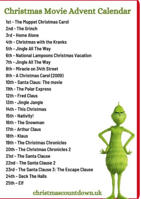 Natal, Christmas Gift Advent Calendar, Christmas Movies Advent Calendar, Christmas Film Advent Calendar, Christmas Decoration List, Christmas Movies Calendar, Christmas Movies To Watch Every Day Of December, Christmas Movie Calendar 2023, Christmas Movie Advent Calendar