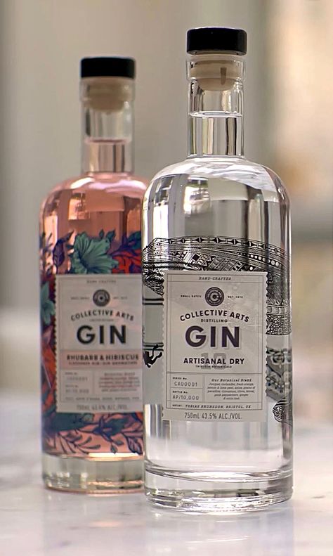 Collective Arts Gin Label on Behance Spirits Label Design, Gin Label, Bottle Illustration, Gin Bottle, Craft Gin, Bottle Design Packaging, Alcohol Packaging, Blended Scotch Whisky, Gin Bottles