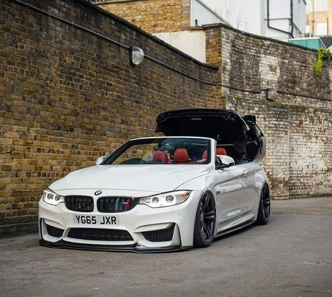 BMW F83 M4 white cabrio slammed Coupe, Bmw M4 White, Bmw M4 Cabrio, Z4 Bmw, Bmw Cabrio, Private Number Plates, F83 M4, Bmw White, Bmw Tuning