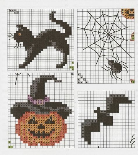 cross-stitch Halloween charts... no color chart available, just use the pattern chart as your color guide.. or choose your own colors... Cross Stitch Freebies, Cross Stitch Halloween, Halloween Cross Stitch Charts, Fall Cross Stitch, Stitch Halloween, Halloween Cross Stitch Patterns, Holiday Cross Stitch, Halloween Embroidery, Halloween Cross Stitches