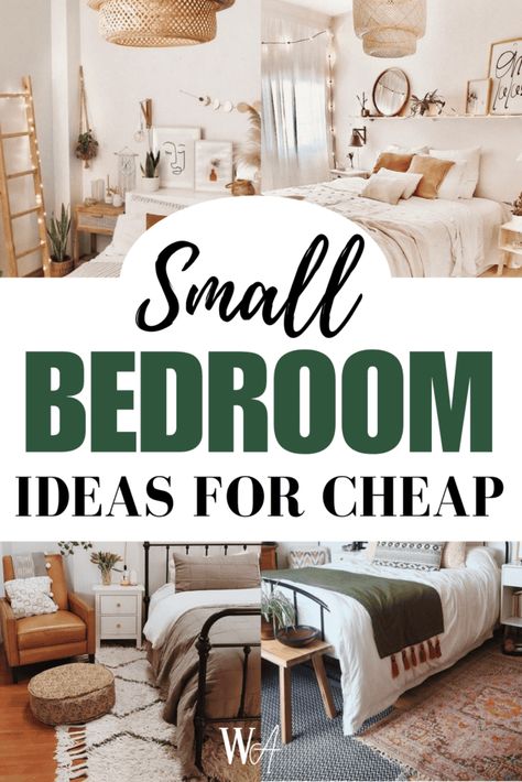 Small Bedroom Ideas: 1. Have a Small Bedframe 2. Wall Shelves 3. Have a Nightstand with Storage 4. Buy a Small Rug Small Bedroom Rug Ideas, Small Bedroom Rug, Small Bedroom Hacks, Small Bedroom Decorating Ideas, Guess Room, Small Bedroom Decorating, Tiny Apartment Decorating, Small Bedroom Makeover, Small Apartment Storage