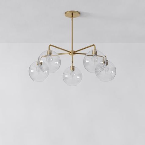 chandelier | West Elm West Elm Chandelier, Hourglass Pendant, Glass Globe Chandelier, Mobile Chandelier, Nickel Chandelier, Chandelier Small, Mid Century Chandelier, Metal Canopy, Arm Chandelier