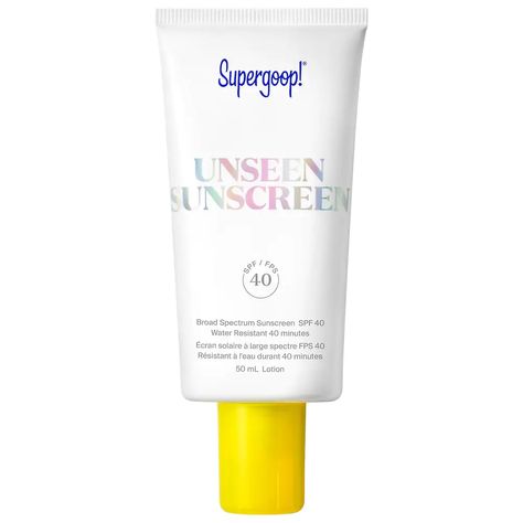 Unseen Sunscreen SPF 40 - Supergoop! | Sephora Oily Skincare, Supergoop Unseen Sunscreen, Unseen Sunscreen, Protector Solar Facial, Sunscreen Spf 50, Facial Sunscreen, Skin Prep, Oily Skin Care, Face Sunscreen