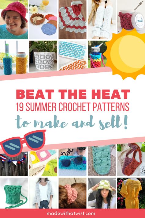 Summertime Crochet Projects, Quick Things To Crochet And Sell, Crochet Projects For Summer, Craft Fair Crochet Ideas To Sell, Summer Crochet Ideas To Sell, Things To Crochet And Sell, Crochet Items That Sell Well, Crochet To Sell, Crochet Sun Hats