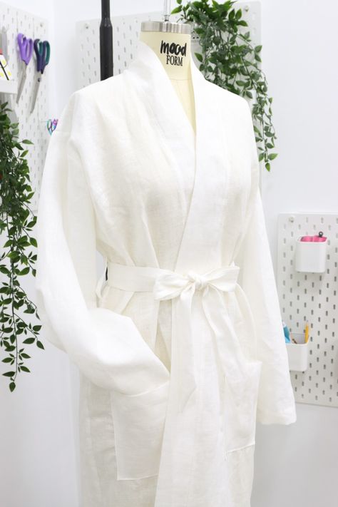 Couture, Bathrobe Pattern, Dressing Gown Pattern, Gown Sewing Pattern, Mood Sewciety, Free Pdf Sewing Patterns, Easy Sewing Pattern, Linen Robe, Top Sewing