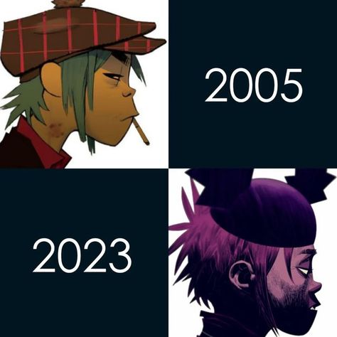 Gorillaz Official Art Phase 2, Gorillaz 2d Official Art, 2d Official Art Gorillaz, Gorillaz Official Art, Gorillaz 2-d, Russel Gorillaz, Gorillaz Demon Days, Gorillaz 2 D, Gorillaz Noodle