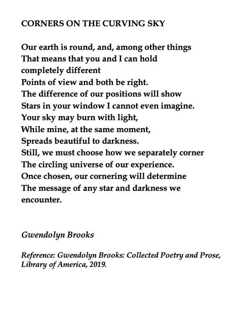 Sky Reference, Gwendolyn Brooks, African American Poets, Junior College, African American Literature, Female Poets, Topeka Kansas, Poetry Month, Pulitzer Prize