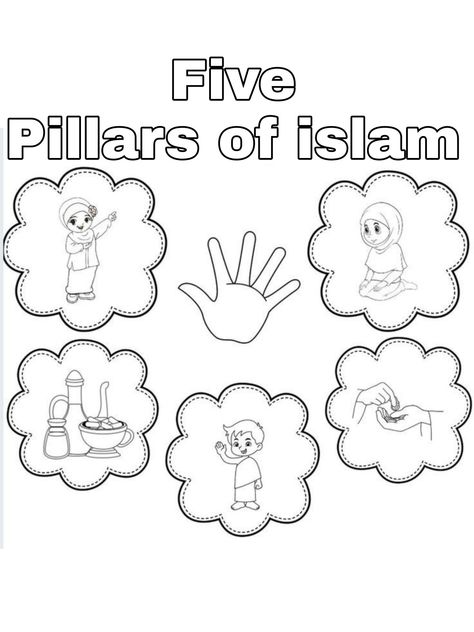 Islam Worksheet For Grade 1, Five Pillars Of Islam Craft, Five Pillars Of Islam For Kids, Rukun Islam Worksheet, 5 Pillars Of Islam For Kids, Pillars Of Islam Worksheet, Ramadan Preschool, 5 Pillars Of Islam Craft, Islam Education